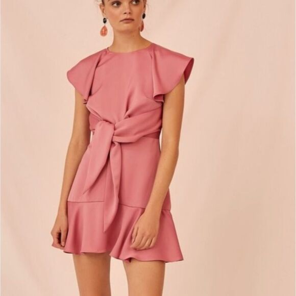 Keepsake the Label Pink Ruffle mini dress flutter 8 - Picture 1 of 9